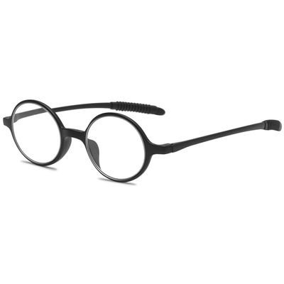 ABETOS Small Round Reading Glasses Retro Vintage Computer Readers for Men Women TR90 Flexible Lightweight Eyeglasses 1.0 1.25 1.5 1.75 2.0 2.25 2.5 2.75 3.0, Matte Black 1.0