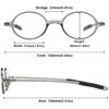 ABETOS Small Round Reading Glasses Retro Vintage Computer Readers for Men Women TR90 Flexible Lightweight Eyeglasses 1.0 1.25 1.5 1.75 2.0 2.25 2.5 2.75 3.0, Clear Grey 3.0 view 2