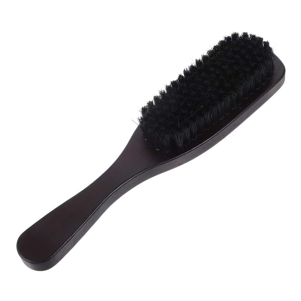 POPETPOP Boar Bristle Beard Brush Wooden Handle for Men Curly Hair Styling and Detangling Hair Brush Grooming Tool for Mustache