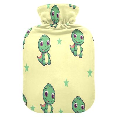 Yellow Green Dinosaur Hot Water Bottle Pouch, Period Hot Water Bag, Hot Water Bag for Pain Relief, Hot and Cold Compress