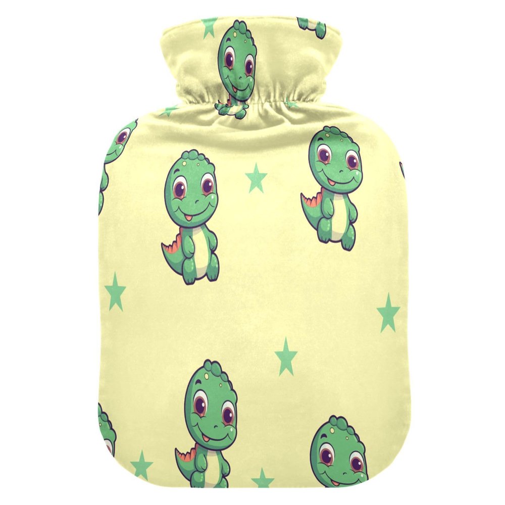 Yellow Green Dinosaur Hot Water Bottle Pouch, Period Hot Water Bag, Hot Water Bag for Pain Relief, Hot and Cold Compress