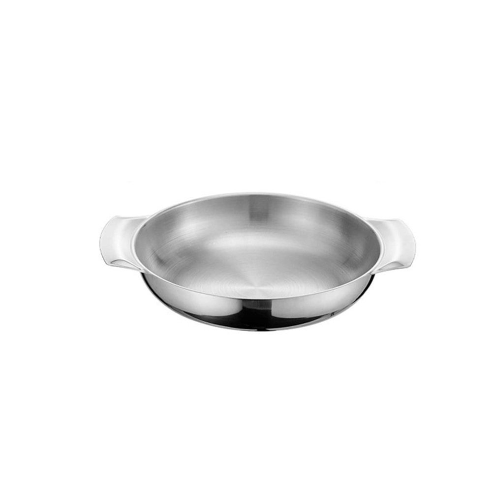 ,Saucepan Flat Bottom Stainless Steel Paella Frying Pans with Handles Saucepan Cooking Pot Kitchenware Cookware Kitchen Utensils Wok