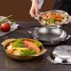 ,Saucepan Flat Bottom Stainless Steel Paella Frying Pans with Handles Saucepan Cooking Pot Kitchenware Cookware Kitchen Utensils Wok view 4