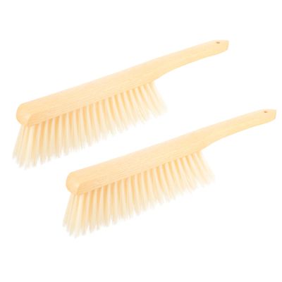 2pcs Soft Bristle Hand Dusting Brush with Wood Handle for Home Cleaning Surfaces Furniture and Appliances