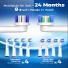 Rotating Electric Toothbrush for Adults with 8 Brush Heads (2 Types), 4 Modes Deep Clean Electric Toothbrush with Rechargeable Power and 2 Min Smart Timer Blue view 4