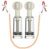 Nipple Suckers and Pearl Body Chain with Nipple Clips Clamps Stainless Steel Non Piercing Nipple Rings Decorative Clip Adult for Pleasure Toys for Women/Men Adjustable Pressure Breast Clamps (Orange) view 1