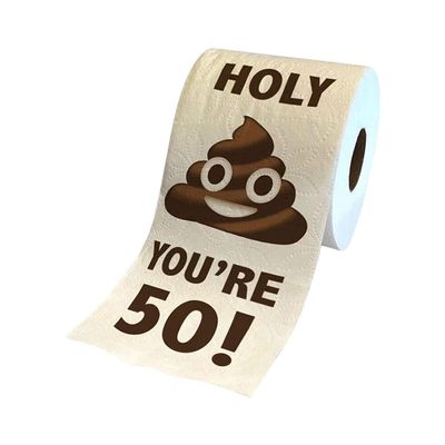Prank Toilet Paper - Funny Birthday Rolls, Novelty Toilet Paper, Joke Funny Gift Toilet Paper, Personalised Toilet Paper, Funny Toilet Paper Roll Birthday Decoration Gifts for Women Men (50th)