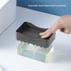 UPQRSG Detergent Dispenser, Washing Up Liquid Dispenser with Dishwasher Sponge Accessories, Automatic Detergent Dispenser, Sink Worktop Organiser view 2