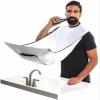 Knig Design Beard Apron - Effective Beard Care and Styling Protection - Comfortable Cotton Bib Apron with Velcro Fastening - Fashionable Hair Protection for Men and Women, White, One Size view 1