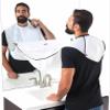 Knig Design Beard Apron - Effective Beard Care and Styling Protection - Comfortable Cotton Bib Apron with Velcro Fastening - Fashionable Hair Protection for Men and Women, White, One Size view 3