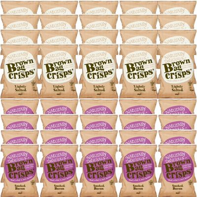 Brown Bag Retail Lightly Salted Crisps and Smoked Bacon Crisps (2 Boxes)