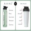 Asbirg Glass Protein Shaker Bottle 700ml  Leakproof & BPA-Free  Borosilicate Glass Gym Shaker with Spiral Mixing Ball for Smooth Protein Shakes, Smoothies, Meal Replacement & Fitness - Pastel Green view 3