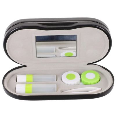 GOOHOCHY Lenses and Glasses Case Black Portable for Home Travel Kit Space Saving Glasses Case Mens