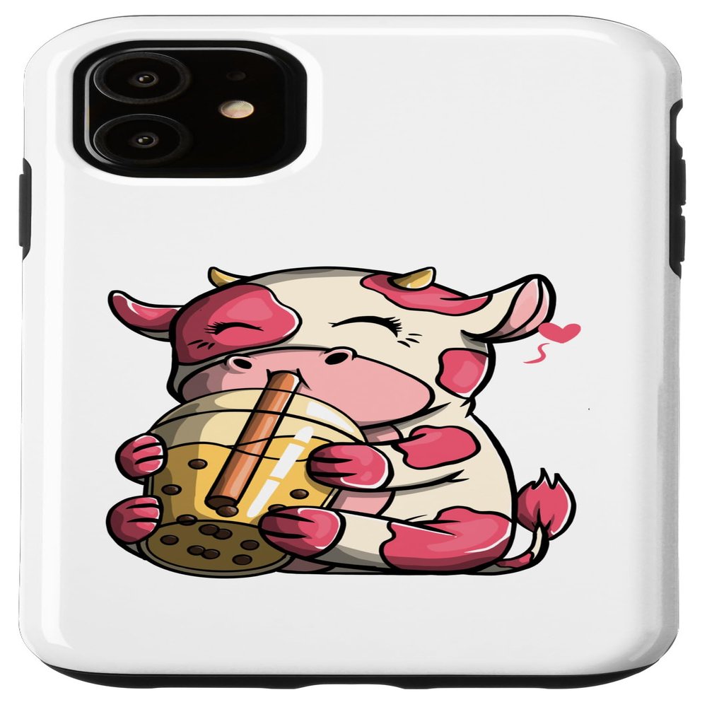 iPhone 11 Boba Cow Gift Bubble Tea Cute Anime Gift for Kids Case
