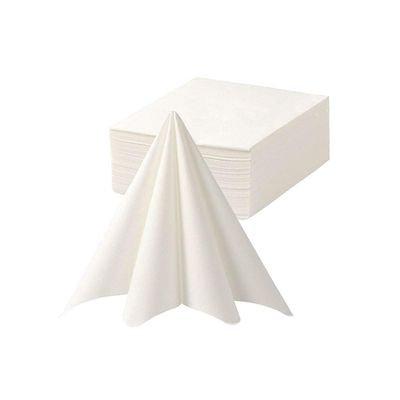 Mudhen 50 Counts Thick Cocktail Napkins, 55gms Linen-Like Disposable Beverage Bar Napkins,15.7" Absorbent Bulk Square Napkins for Wedding Cocktail Party Resturant Hotel (White)