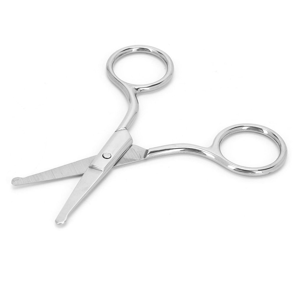 Rounded Tip Stainless Steel Scissors for Nose, Eyebrows, Beard with Comfortable Handle Design (MJ-WB090)