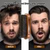 Beard Brush for Men, Boar Bristle Black Walnut Wood Beards and Mustaches Grooming Set Including 100% Pure Boar Bristle Beard Brush, Beard Comb, Mustache Scissors, and Travel Bag view 4