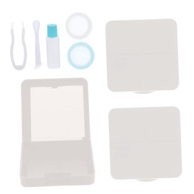 LALAFINA 3sets Eye Contact Lens Companion Box DIY Halloween Women Contacts Lens Case Travel Holder Container Storage Box