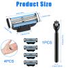 4Pcs Razor Blades Refills with 1 Handle Razors for Mach 3 Blades Replacement Blade with Double Lubrication Strip Compatible with Mach 3 Handles Shaving Manual Shaver Blade Men Father Boyfriend view 2