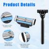 4Pcs Razor Blades Refills with 1 Handle Razors for Mach 3 Blades Replacement Blade with Double Lubrication Strip Compatible with Mach 3 Handles Shaving Manual Shaver Blade Men Father Boyfriend view 3