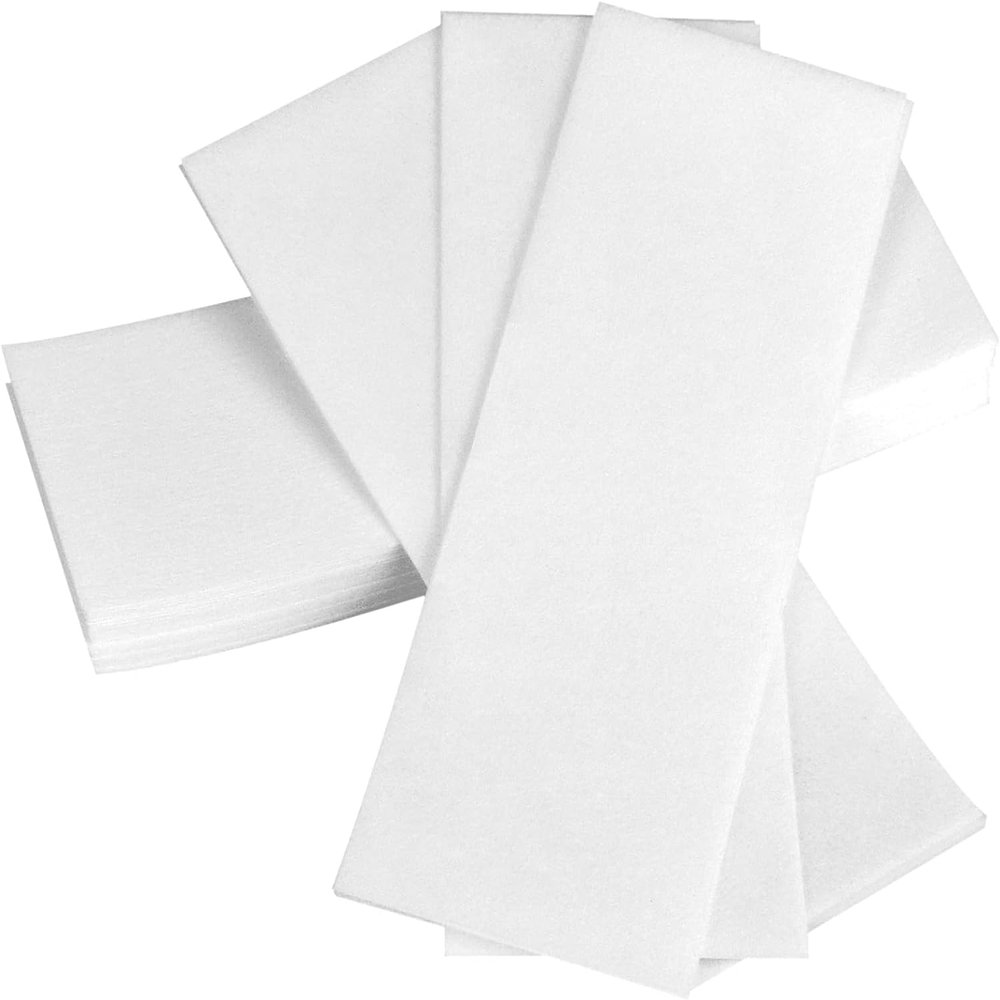 100Paper Strips, Non-Woven Epilating Bikini Wax Strip Paper for Hair Removal Wax Beads Paper Legs, Face, Chest, Back, Eyebrow, Body, Arms, Underarm Hair and Facial Wax for Women & Men