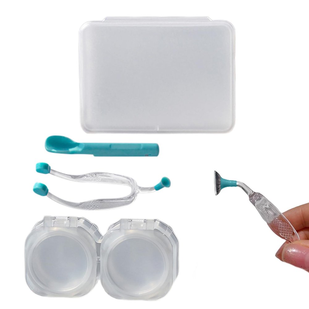 Contact Lens Remover - Contact Applicator Contact Removal Tool - Eye Contact Remover Tool Inserter/Remover, Portable Silicone Scoop and Contact Tweezers for Travel Home Use Puzzlegame