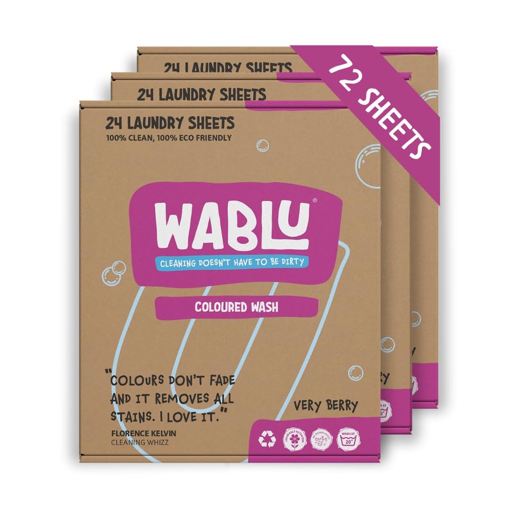 WABLU 72 Laundry Sheet MULTIPACK | Lighly fragranced | Effective washing detergent sheets for your clothes | Swap from capsules, pords, liquids and powder detergent | 72 wash loads