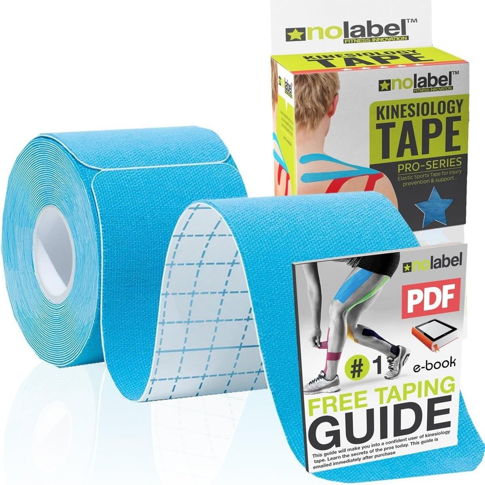 2 Pack Blue Pre Cut Kinesiology Tape, 5m Roll Pre-Cut Body Tape, 5cm Wide Sports Tape, Medical Tape, Physio Tape, Muscle Tape for Muscle Recovery