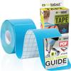 2 Pack Blue Pre Cut Kinesiology Tape, 5m Roll Pre-Cut Body Tape, 5cm Wide Sports Tape, Medical Tape, Physio Tape, Muscle Tape for Muscle Recovery view 1