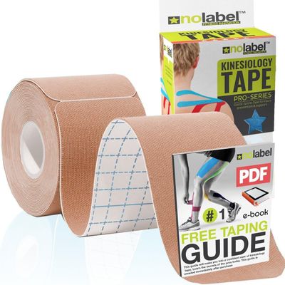 2 Pack Skin Pre Cut Kinesiology Tape, 5m Roll Pre-Cut Body Tape, 5cm Wide Sports Tape, Medical Tape, Physio Tape, Muscle Tape for Muscle Recovery
