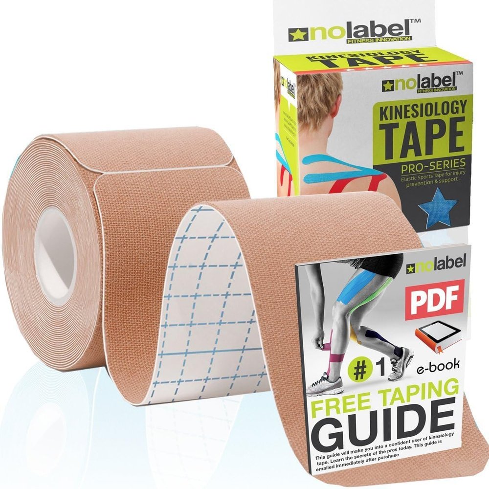 2 Pack Skin Pre Cut Kinesiology Tape, 5m Roll Pre-Cut Body Tape, 5cm Wide Sports Tape, Medical Tape, Physio Tape, Muscle Tape for Muscle Recovery