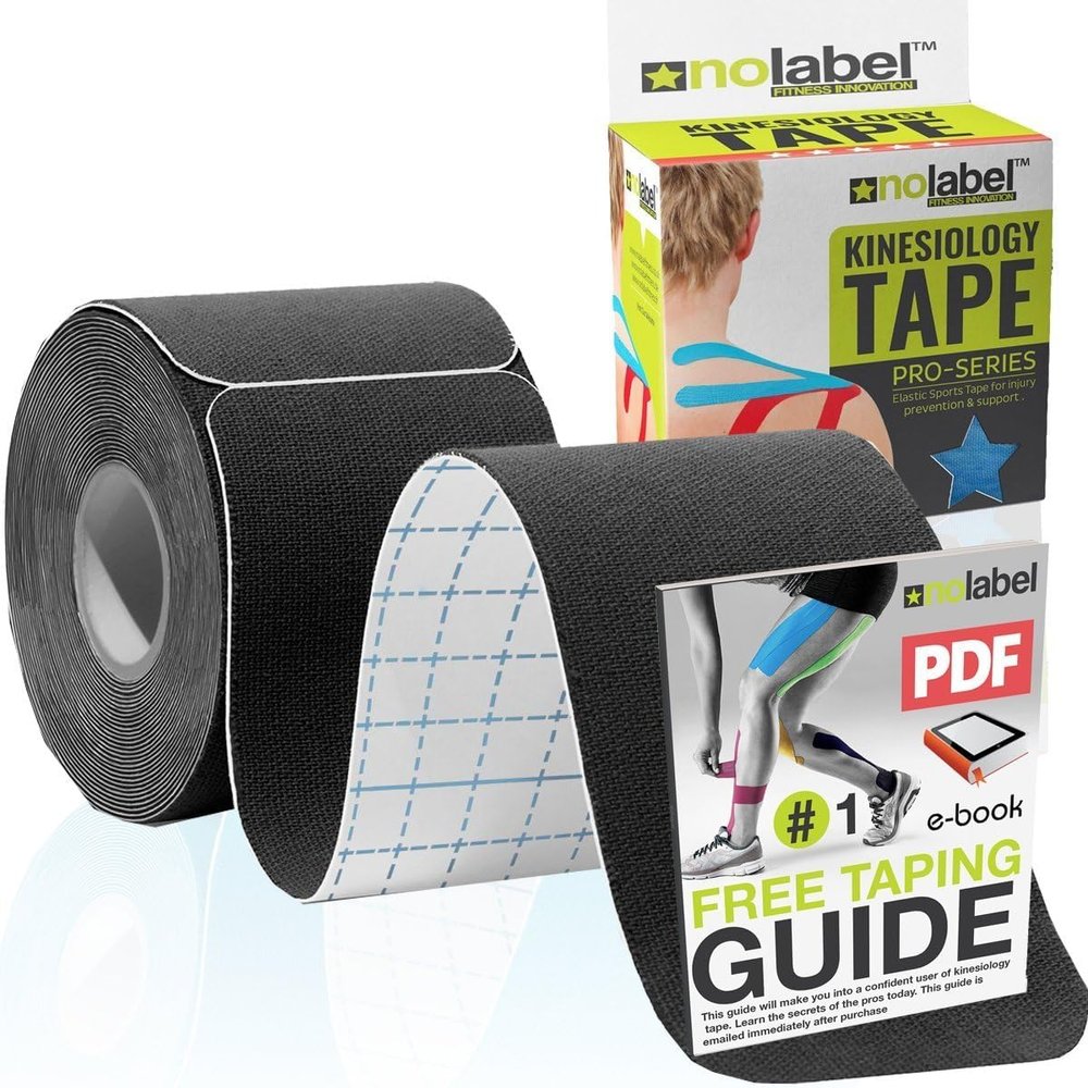 2 Pack Black Pre Cut Kinesiology Tape, 5m Roll Pre-Cut Body Tape, 5cm Wide Sports Tape, Medical Tape, Physio Tape, Muscle Tape for Muscle Recovery