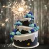 Ball Cake Decorations 33 Pcs Blue/Royal blue/Light blue Balls DIY Cake Topper Mini Balloons Cupcake Topper Foam Cake Balls Decoration for Anniversary/Birthday/Halloween/New Year (Blue) view 4