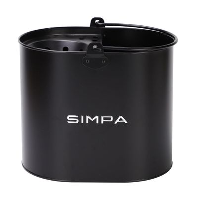 simpa 14L 14 Litre Stylish Metal Mop Buckets with Matt Black Colour Finish.
