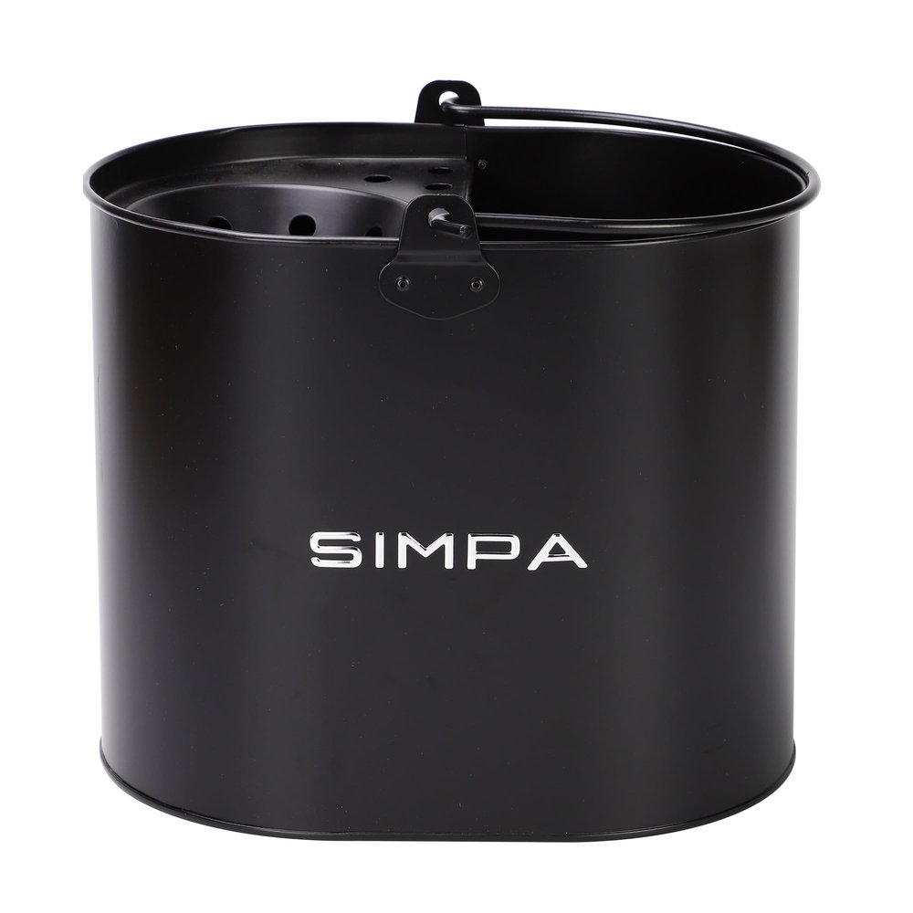 simpa 14L 14 Litre Stylish Metal Mop Buckets with Matt Black Colour Finish.