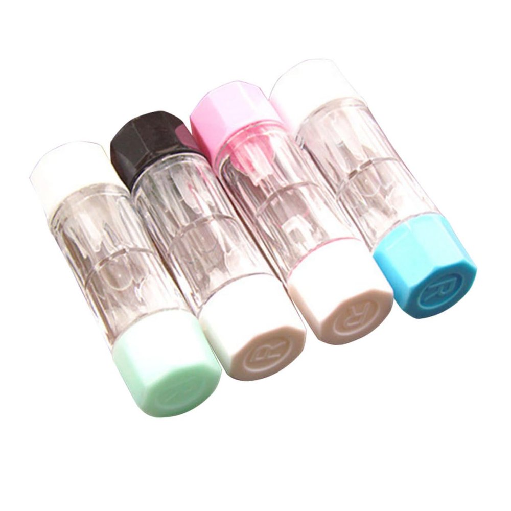 GOOHOCHY Rgp Case 4pcs Set Protective Lens Storage Box for Travel Black Green Blue Pink Colors