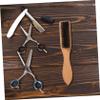 Beavorty 2pcs Men Shaving Brush Comb Beard Brush Styling Tool Wooden Beard Comb Styling Maker Shaving for Men view 3