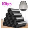 100pcs Household Black Rubbish Bag For Bathroom Garbage Bag Kitchen Points Off Trash Can Bin Rubbish Disposable Plastic Bags view 2
