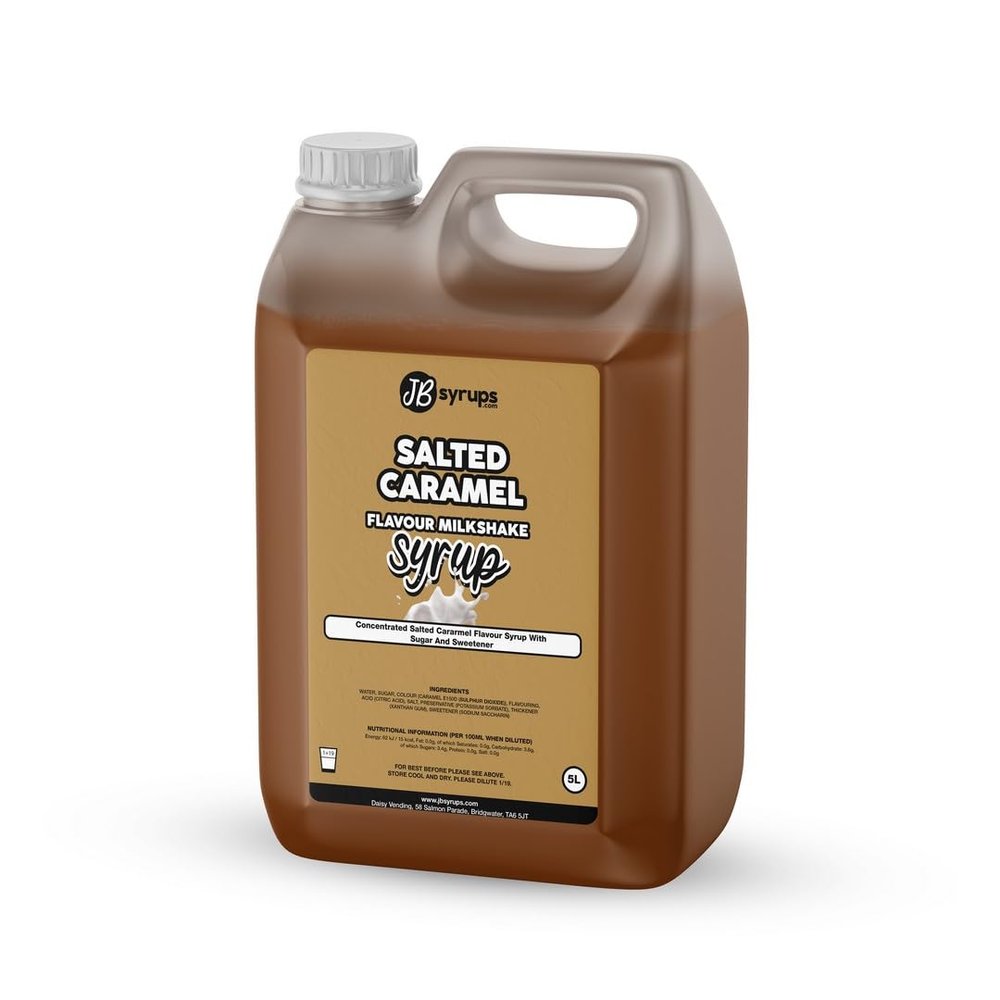 Salted Caramel Flavour milkshake syrup 5L JB Syrups