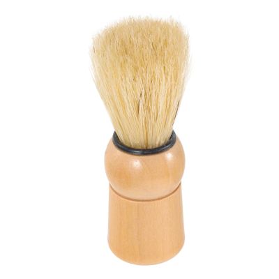 FRCOLOR Beard Brush Wood Handle Shaving Brush Men Beard Grooming Tool for Salon Use