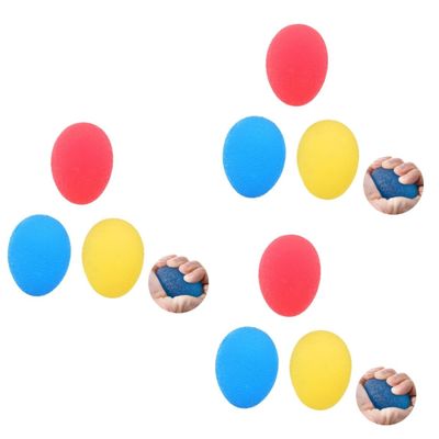 JECOMPRIS 9pcs Hand Grip Ball for Stress Relief Finger Exercise Strengthening Hand Therapy Squeeze Resistance for Office and Home Use