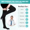 Evolyline Medical Closed Toe Thigh High Compression Stockings for Women & Men with Silicone Band, Firm 20-30 mmHg Compression Socks Graduated Support for Varicose Veins Edema Flight view 2