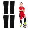 2-Pair Black Kids' Leg Sleeves with Shin Guard for Team Sports and Beginners view 1
