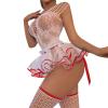KBOPLEMQ Lingerie Women's Underwear for Women Lingerie Set Sexy Translucent Lace Bodysuit with Bow Lingerie Bra and Panties Sets Adjustable Open Underwear for Women, O Red, M view 1