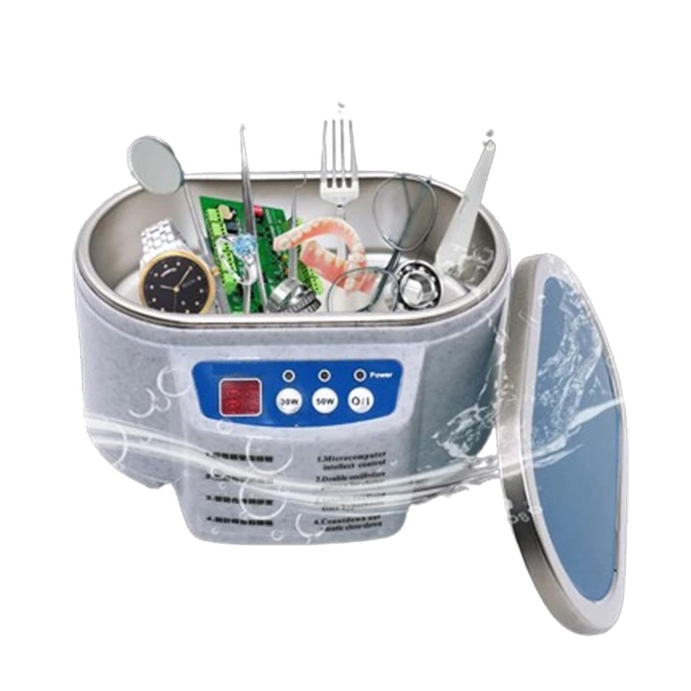 Ultrasonic Cleaner 30/50W Sonicator Bath 40Khz Degas for Watches Contact Lens Glasses Denture Teeth Electric Makeup Razor