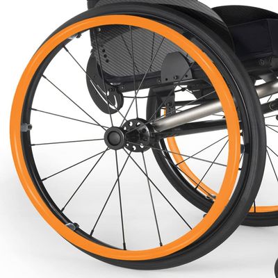 22/24inch Silicone Wheelchair Push Rim Covers, Non-slip Wear-resistant Hand Push Cover, Wheelchair Handrim Covers, Wheelchair Rear Wheel Cover for Improve Grip and Traction,Orange-24inch