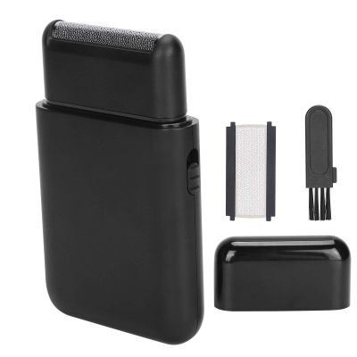 Electric Foil Shaver, USB Charging Electric Cordless Rechargeable Wet & Dry Portable Beard Trimmer for Men Travel Portable Men Foil Shaver Beard Trimmer (Black)