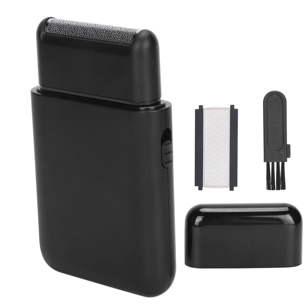 Electric Foil Shaver, USB Charging Electric Cordless Rechargeable Wet & Dry Portable Beard Trimmer for Men Travel Portable Men Foil Shaver Beard Trimmer (Black)