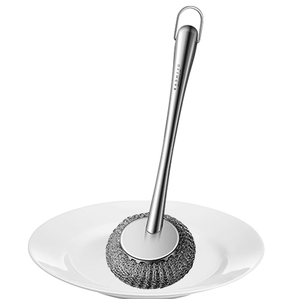 Pan Scouring Brush - Rustproof Pan Cleaning Brush with Comfortable Grip,Uitility Gadgets for Non-Stick Pans, Iron Pots, Bowl, Dishwashing Sink Cenmoo