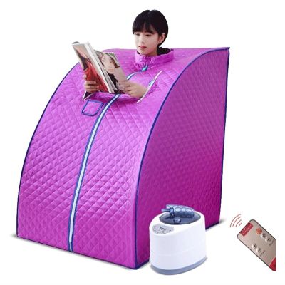 CEKOCK portable sauna household sweat box, personal sauna steam bath box, sauna tent sweat fumigation machine (color: blue/purple) (Color : Purple)
